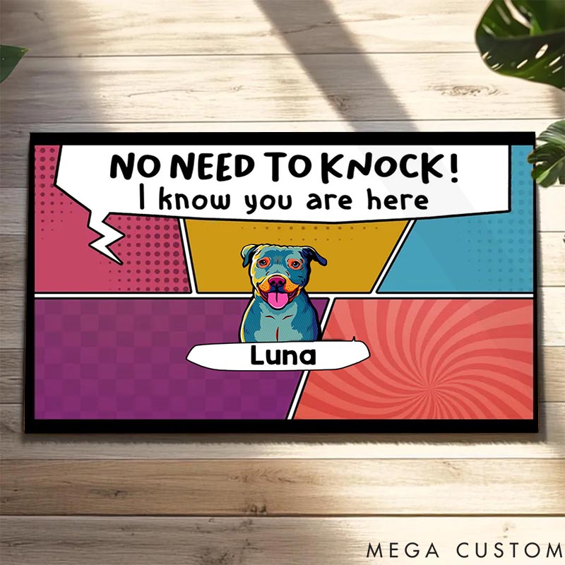 Personalized Dog Lover We Know You Are Here Doormat