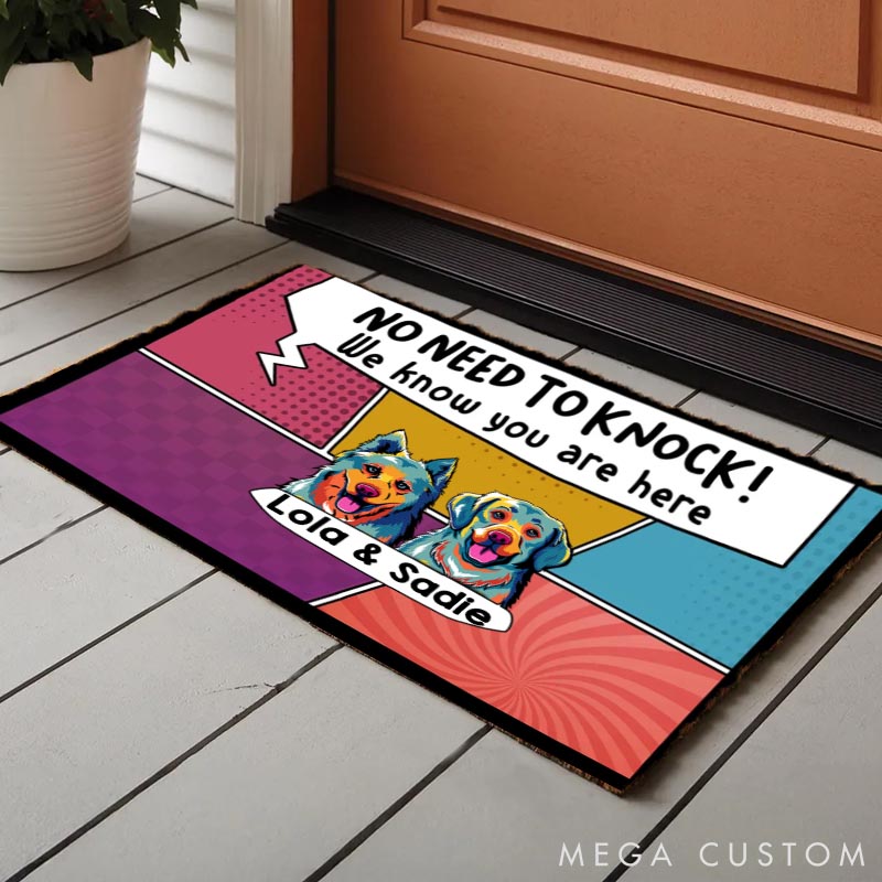Personalized Dog Lover We Know You Are Here Doormat