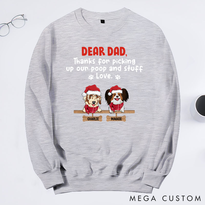 Personalized Dog Lover We Woof You A Merry Woofmas Dad Version Sweatshirts