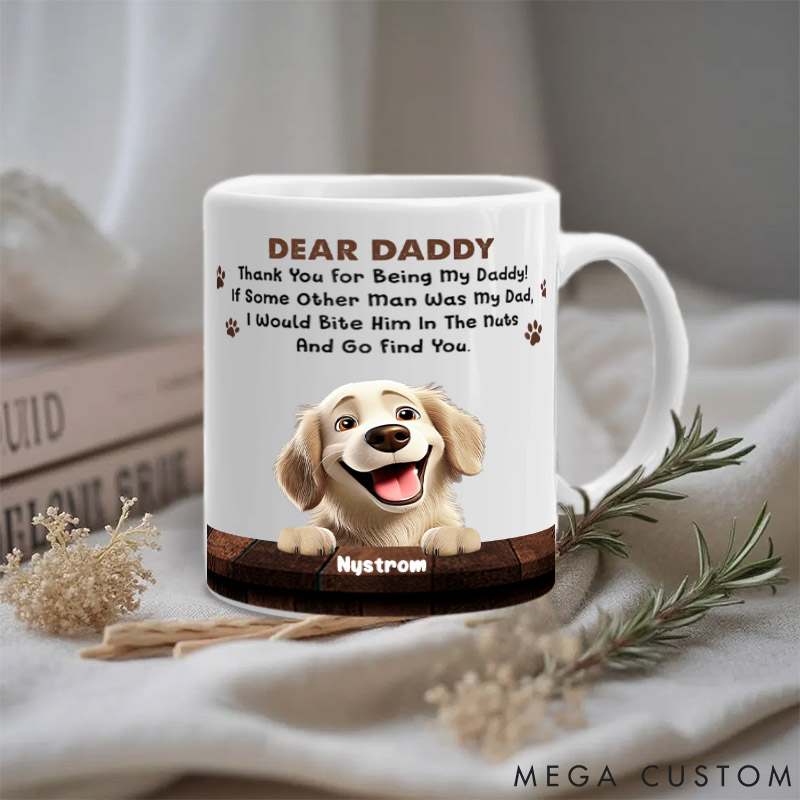 Personalized Dog Lover We Would Bite Him in the Nuts Mugs
