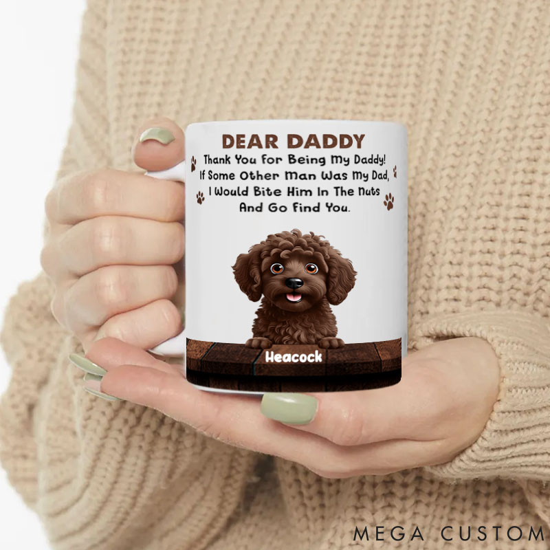 Personalized Dog Lover We Would Bite Him in the Nuts Mugs