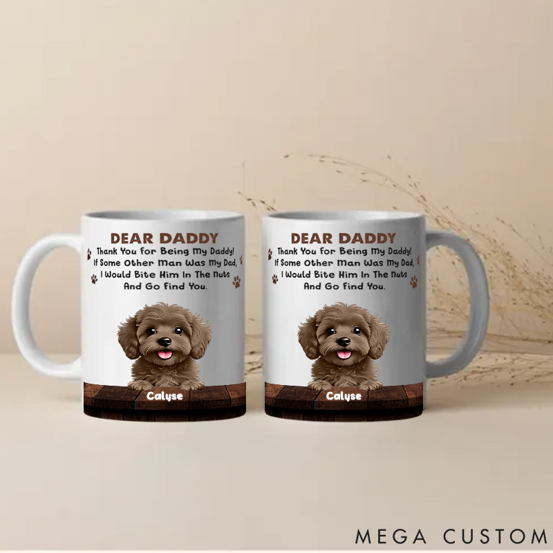Personalized Dog Lover We Would Bite Him in the Nuts Mugs
