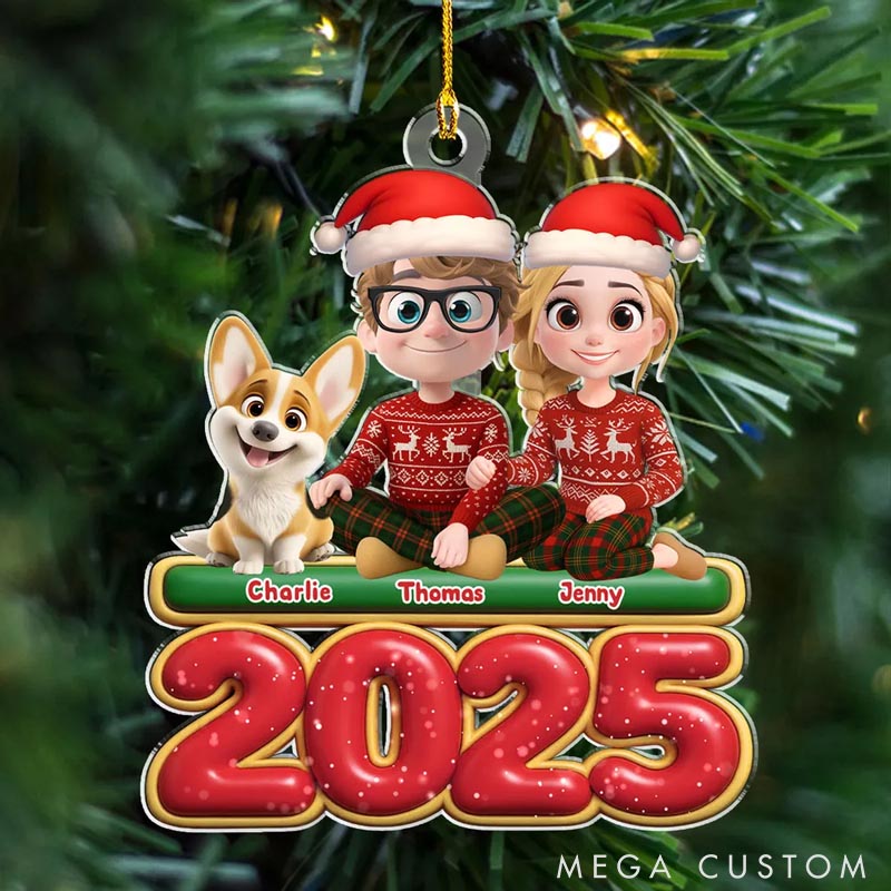 Personalized Dog Lover We and Our Dog Christmas Ornament