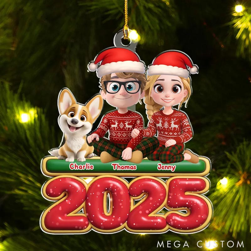 Personalized Dog Lover We and Our Dog Christmas Ornament