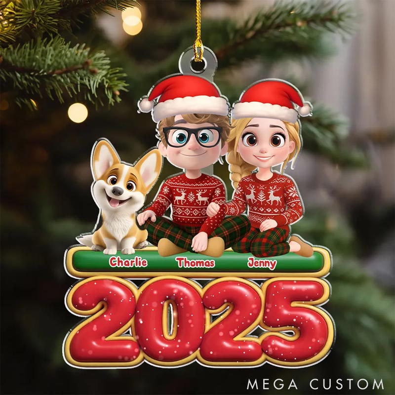 Personalized Dog Lover We and Our Dog Christmas Ornament