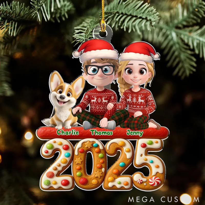 Personalized Dog Lover We and Our Dog Couple Christmas Ornament