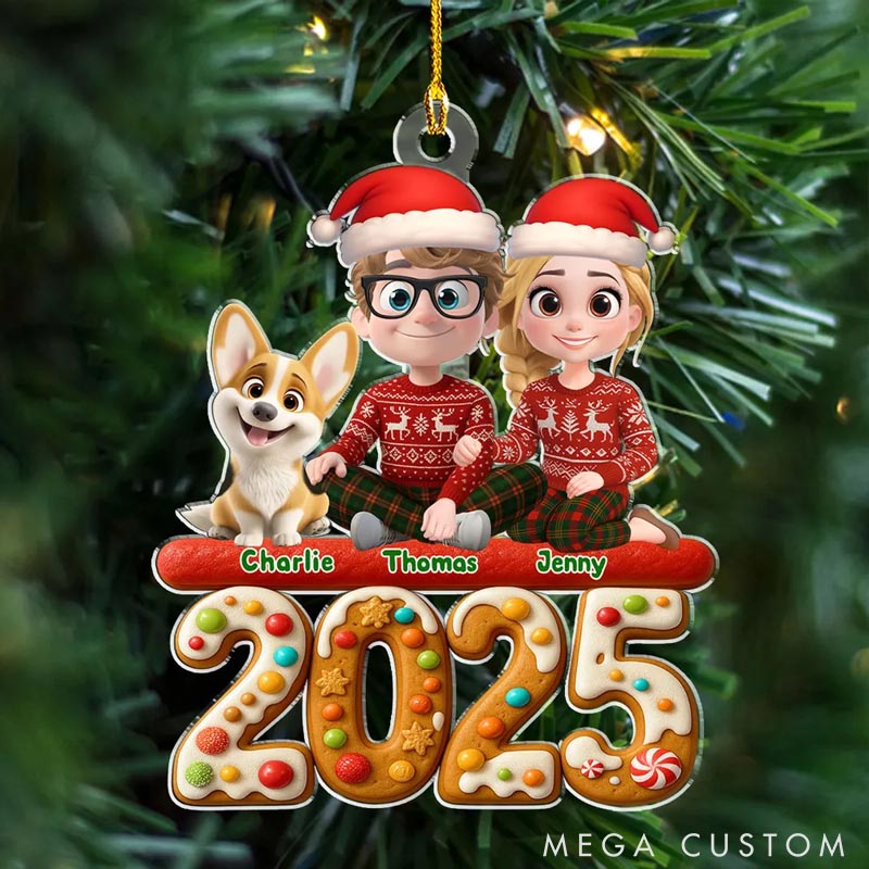 Personalized Dog Lover We and Our Dog Couple Christmas Ornament