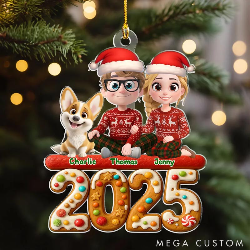 Personalized Dog Lover We and Our Dog Couple Christmas Ornament