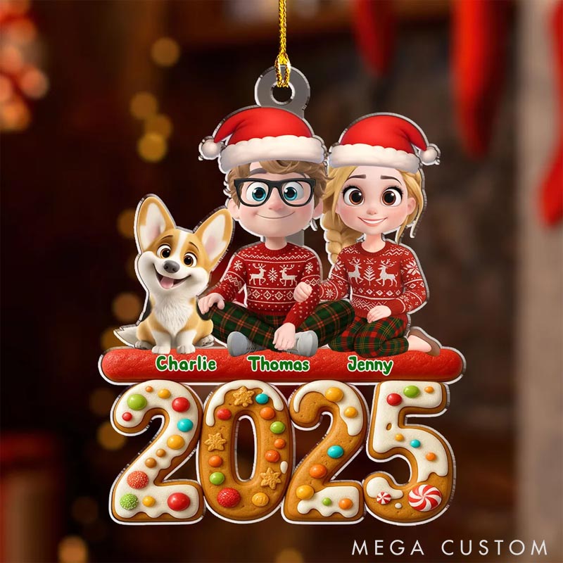 Personalized Dog Lover We and Our Dog Couple Christmas Ornament