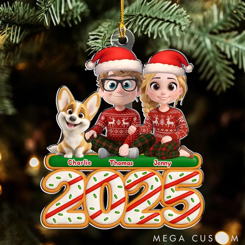 Personalized Dog Lover We and Our Dog Tree Cake Christmas Ornament