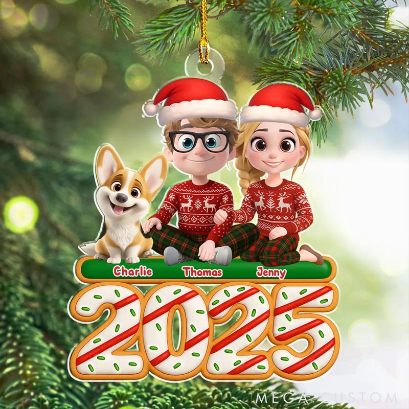 Personalized Dog Lover We and Our Dog Tree Cake Christmas Ornament