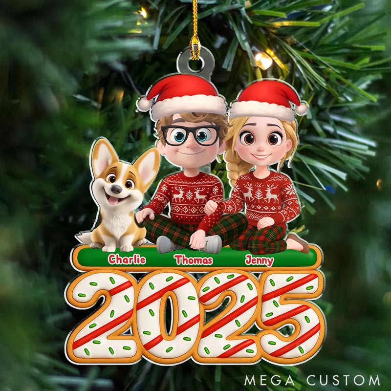 Personalized Dog Lover We and Our Dog Tree Cake Christmas Ornament