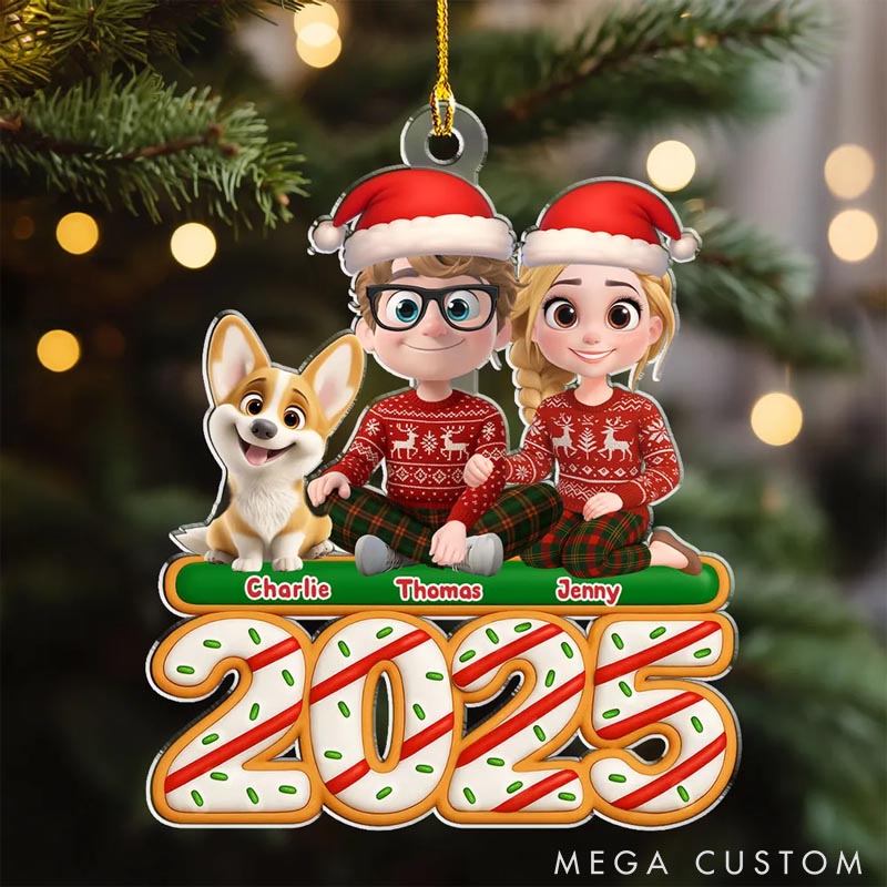 Personalized Dog Lover We and Our Dog Tree Cake Christmas Ornament