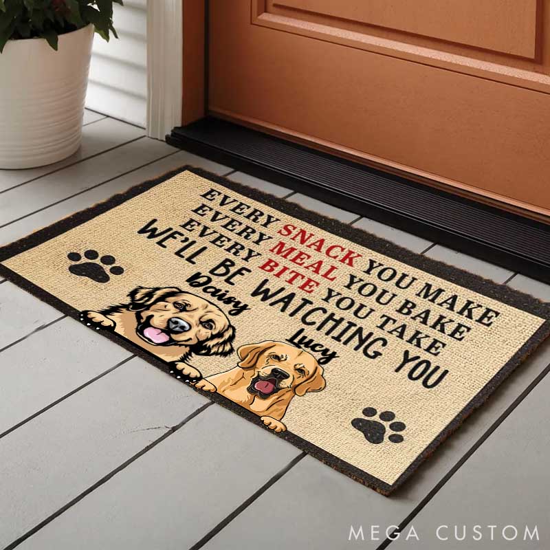 Personalized Dog Lover We'll Be Watching You Doormat