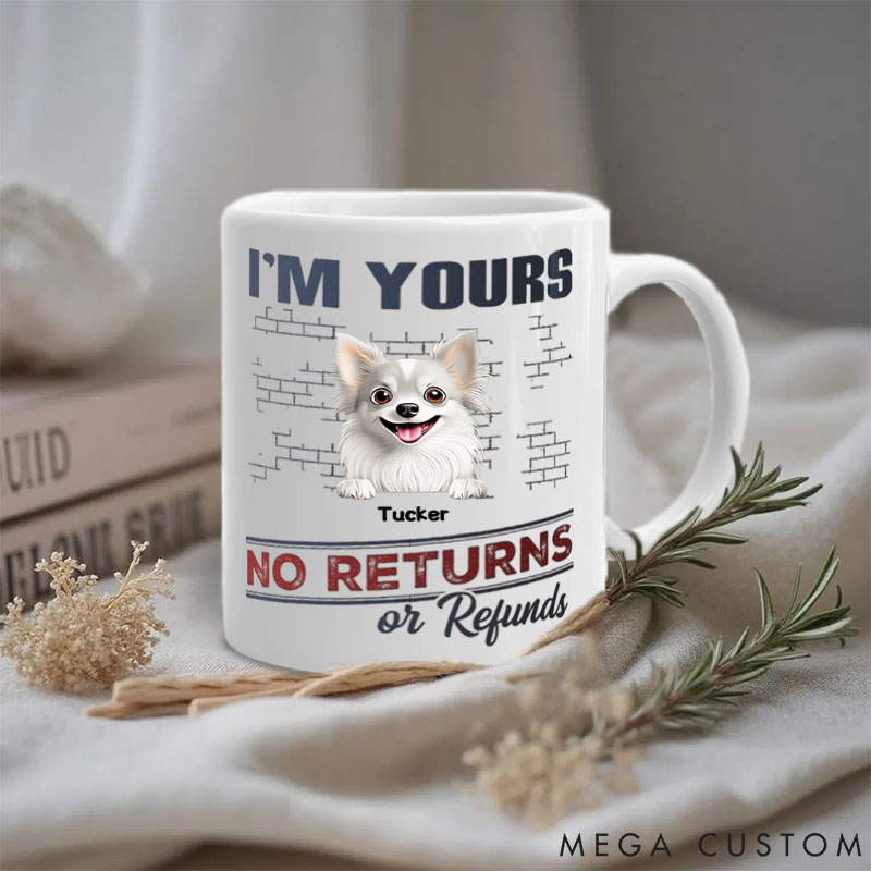 Personalized Dog Lover We're Yours No Returns or Refunds Mugs