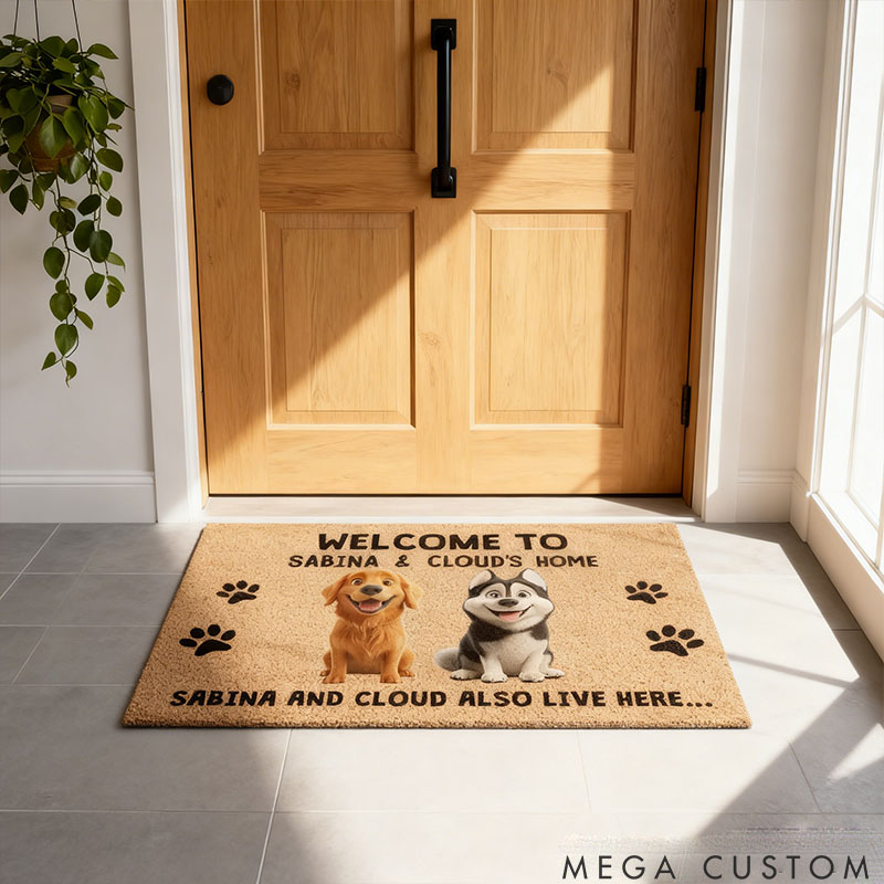 Personalized Dog Lover Welcome Dog Doormat for Dog Owners