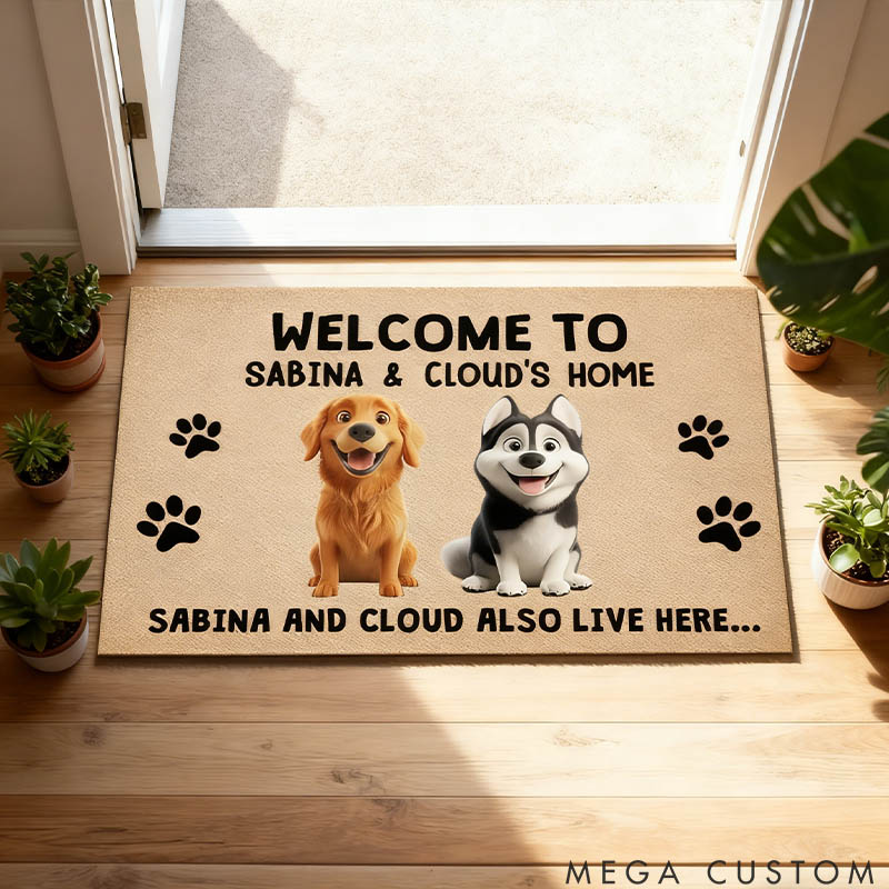 Personalized Dog Lover Welcome Dog Doormat for Dog Owners