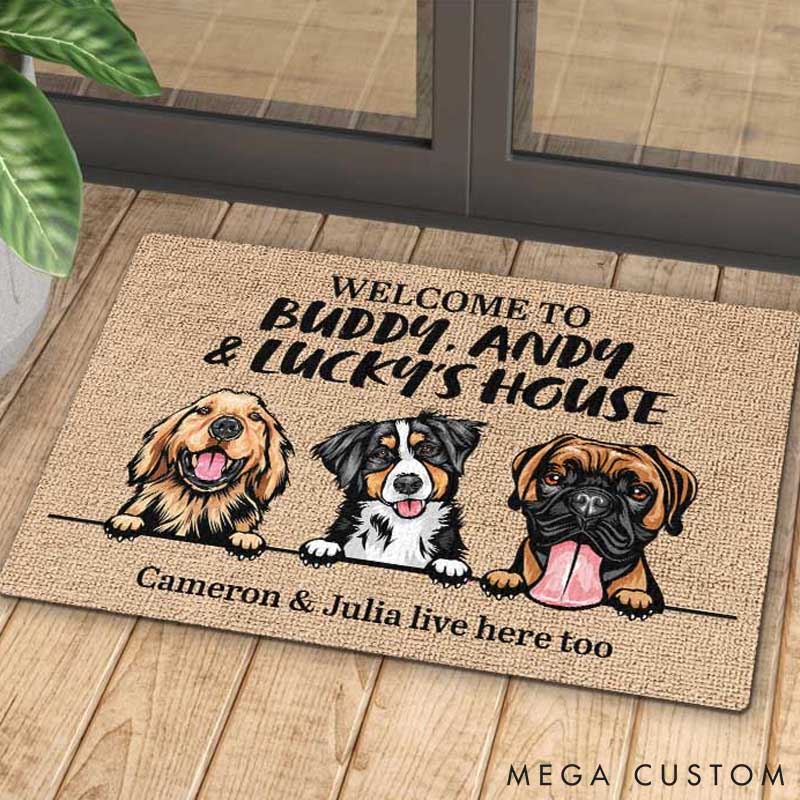 Personalized Dog Lover Welcome My House Doormat
