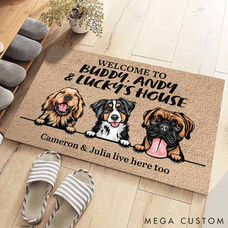 Personalized Dog Lover Welcome My House Doormat