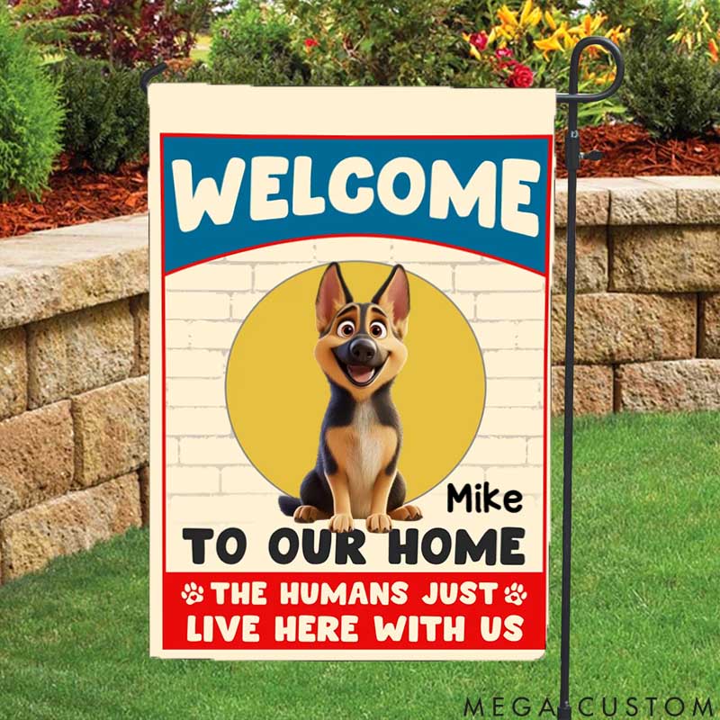 Personalized Dog Lover Welcome to Dog Home Garden Flag