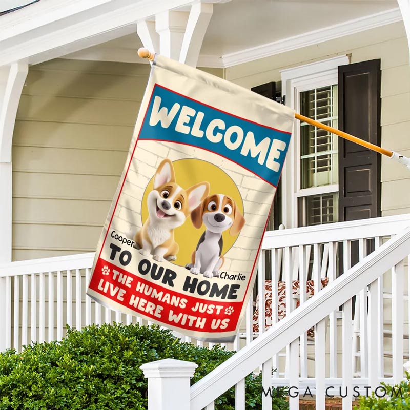 Personalized Dog Lover Welcome to Dog Home Garden Flag