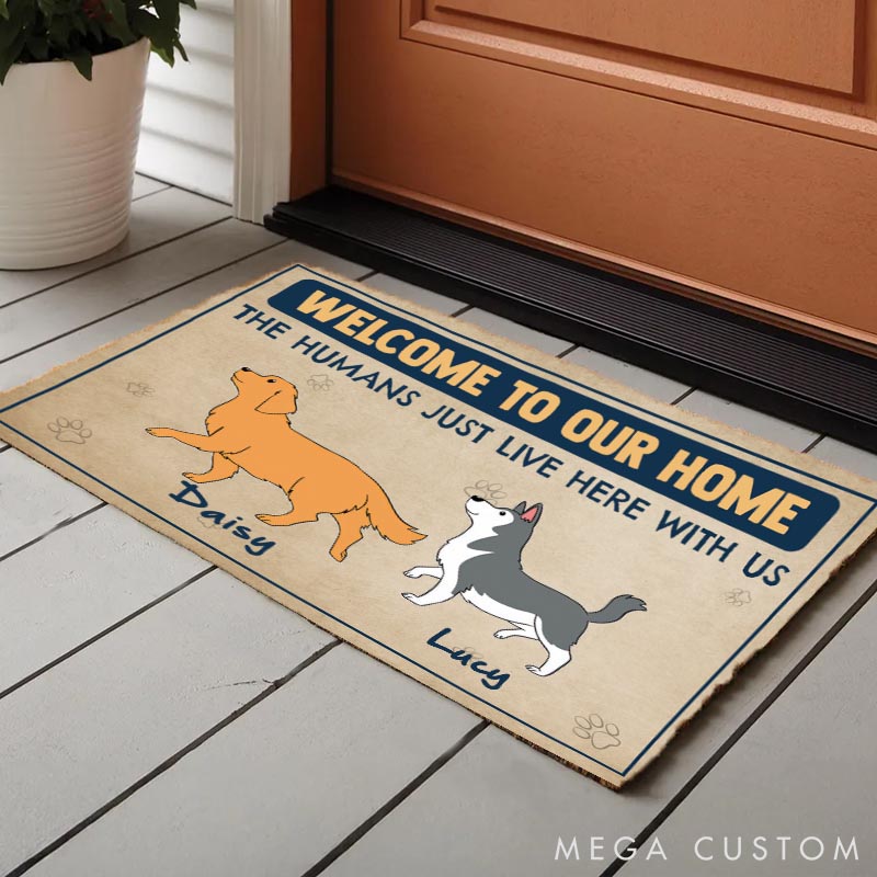 Personalized Dog Lover Welcome to Dog House Doormat