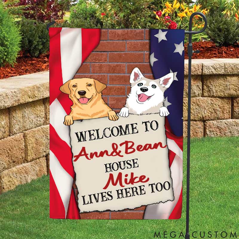 Personalized Dog Lover Welcome to Dog House Garden Flag