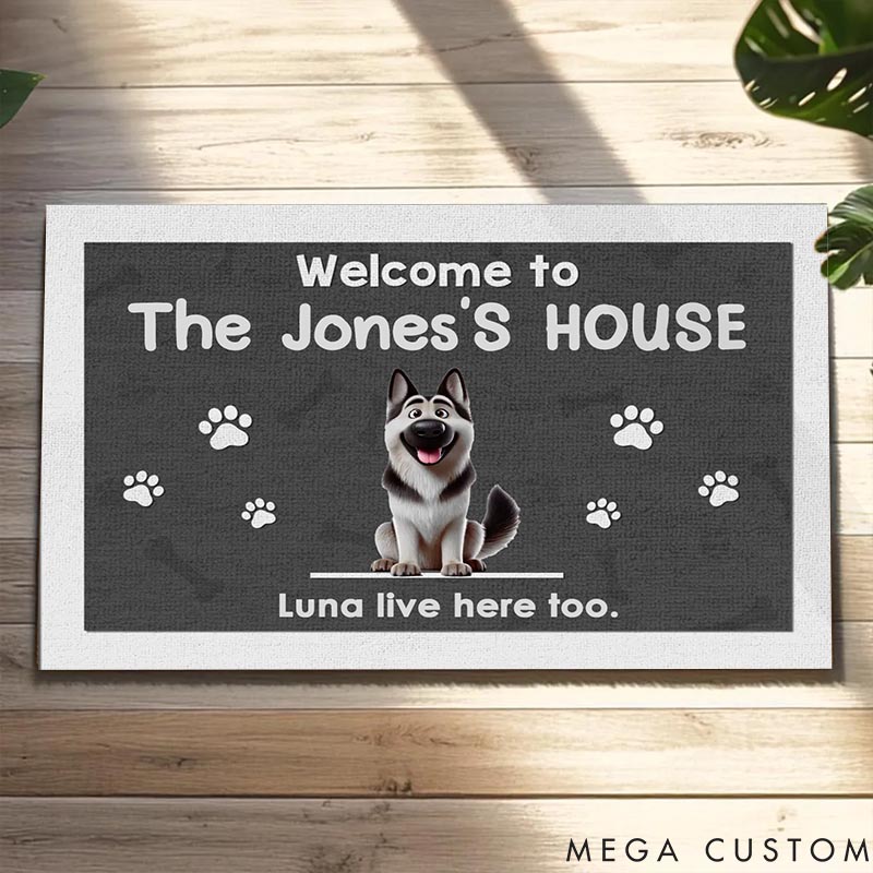 Personalized Dog Lover Welcome to My Home My Human Just Lives Here Doormat