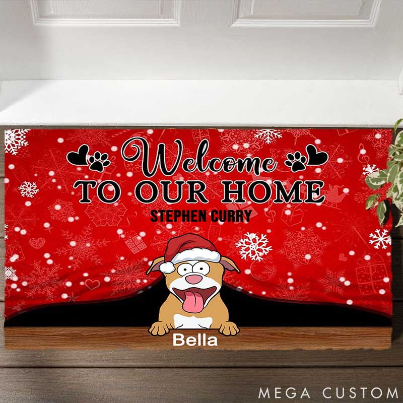 Personalized Dog Lover Welcome to My Place Doormat