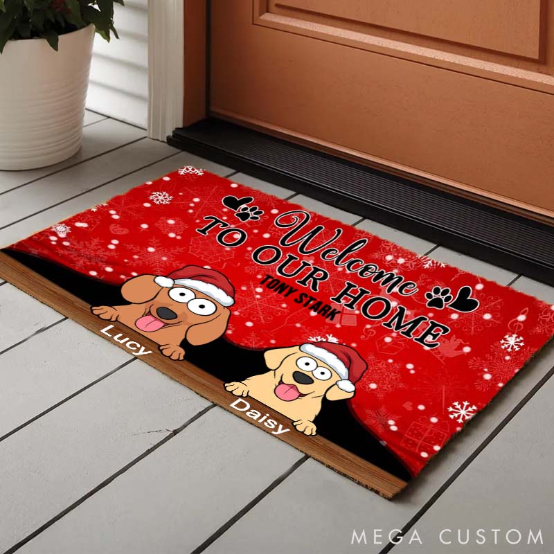Personalized Dog Lover Welcome to My Place Doormat
