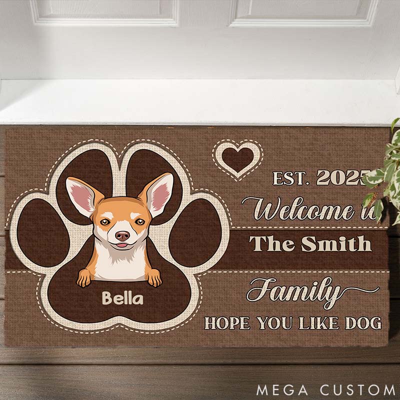 Personalized Dog Lover Welcome to Our House Doormat
