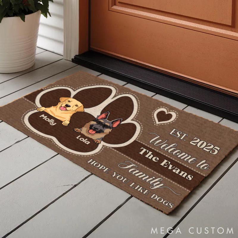 Personalized Dog Lover Welcome to Our House Doormat