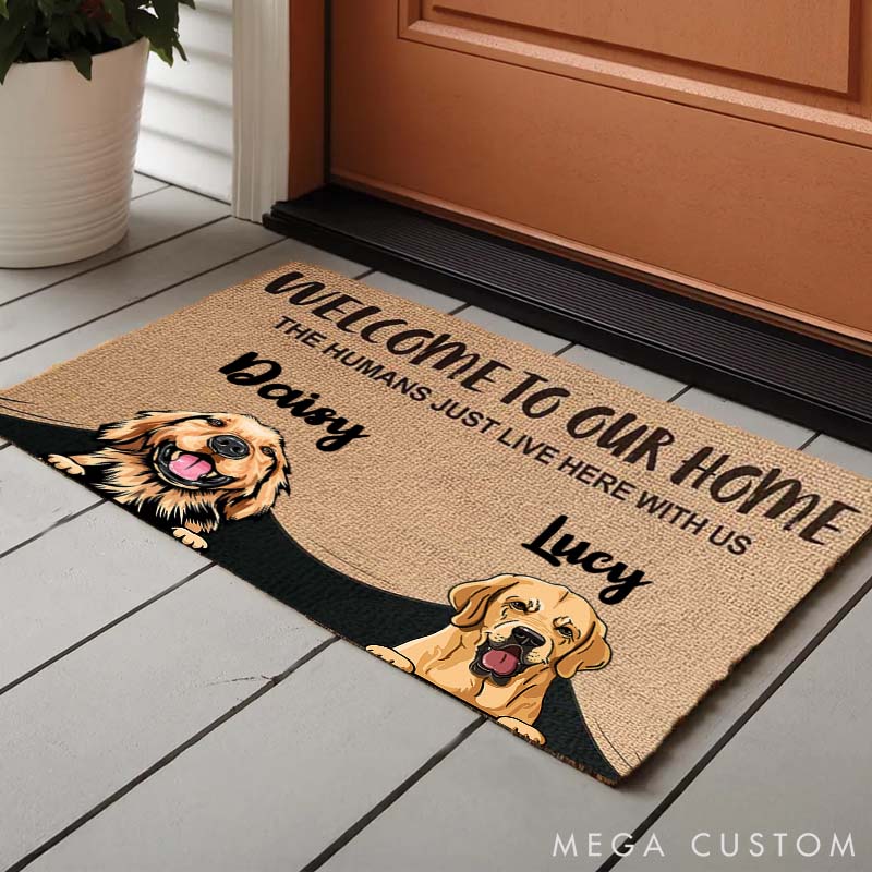 Personalized Dog Lover Welcome to the Dog Home Doormat
