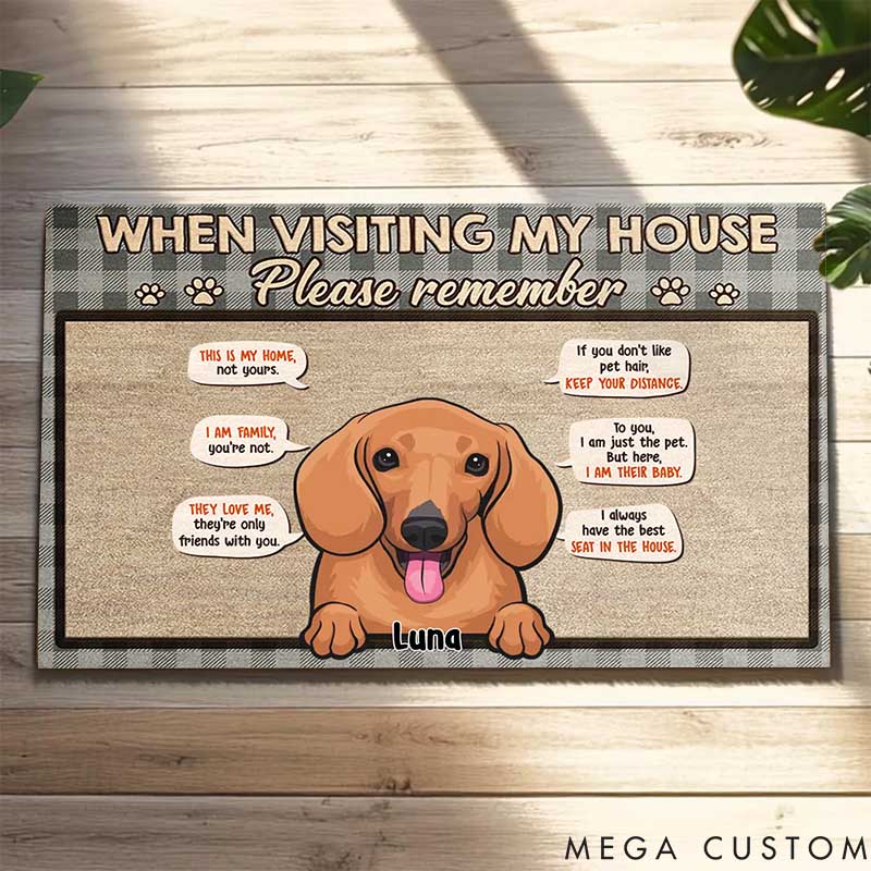 Personalized Dog Lover When Visiting Our House Please Remember Doormat
