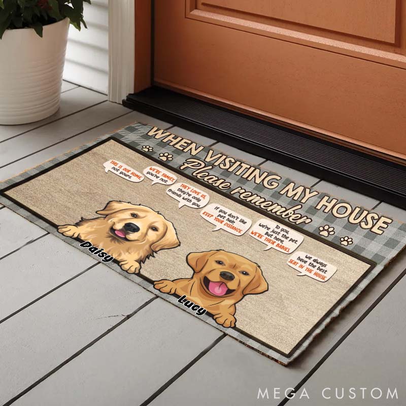 Personalized Dog Lover When Visiting Our House Please Remember Doormat