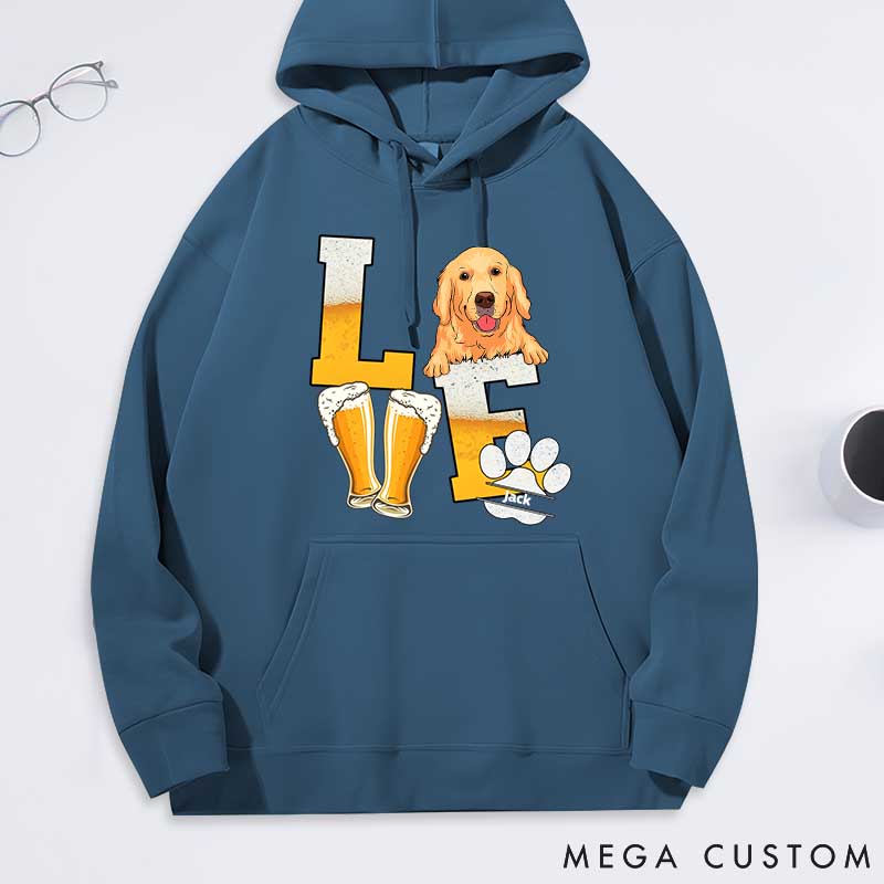 Personalized Dog Lover Wine Love Dog Classic Hoodies