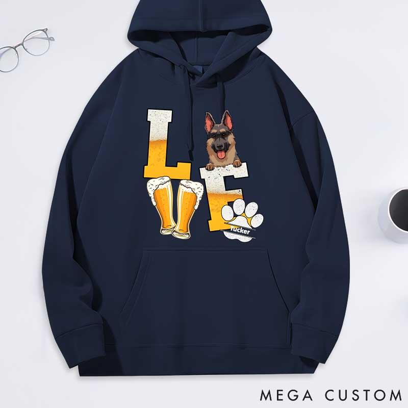Personalized Dog Lover Wine Love Dog Classic Hoodies