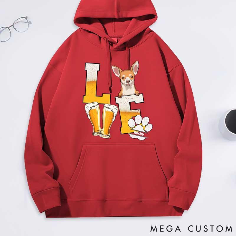 Personalized Dog Lover Wine Love Dog Classic Hoodies