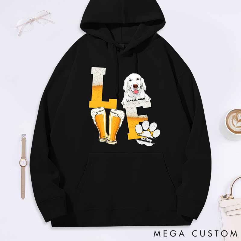 Personalized Dog Lover Wine Love Dog Classic Hoodies