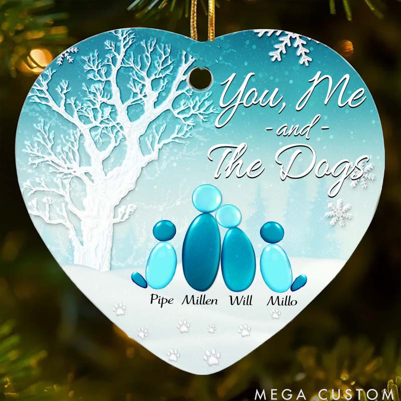 Personalized Dog Lover Winter You Me and the Dog Christmas Ornament