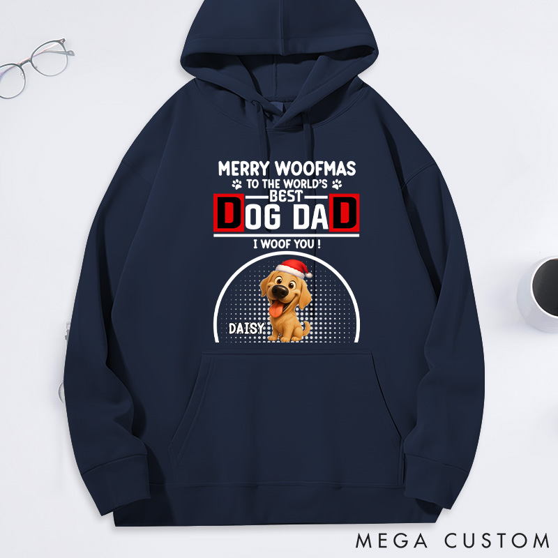Personalized Dog Lover Woofmas Dog Dad Hoodies