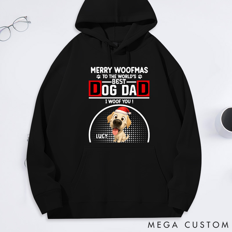 Personalized Dog Lover Woofmas Dog Dad Hoodies