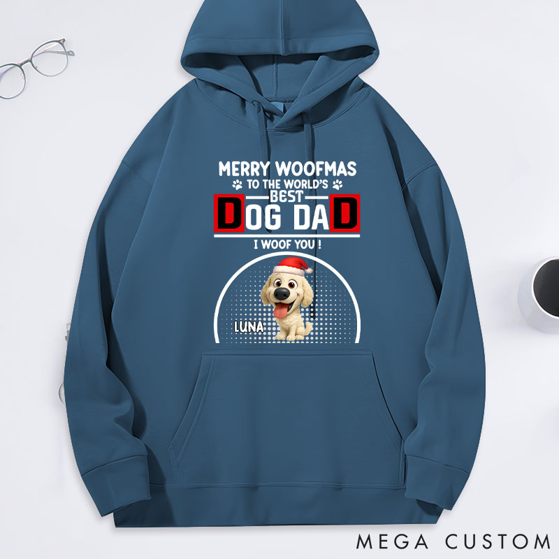 Personalized Dog Lover Woofmas Dog Dad Hoodies