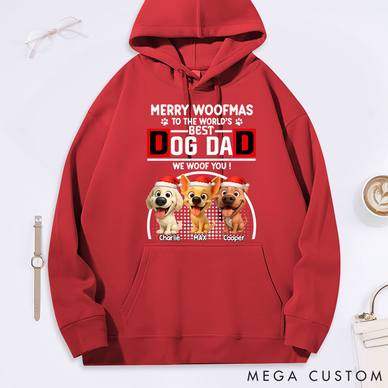 Personalized Dog Lover Woofmas Dog Dad Hoodies