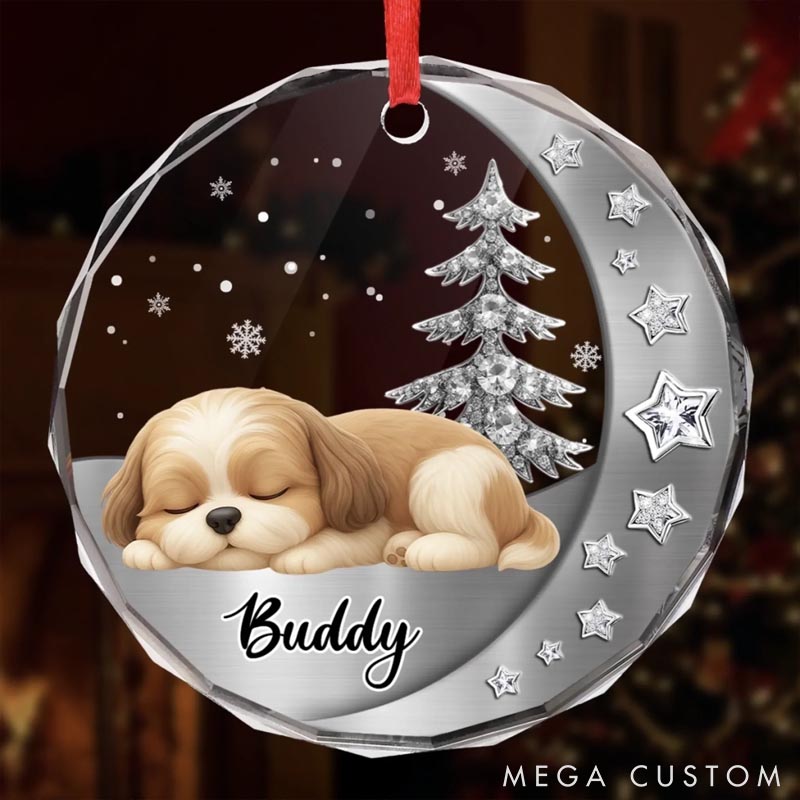 Personalized Dog Lover Woofs Wrapped in Wonder Christmas Ornament