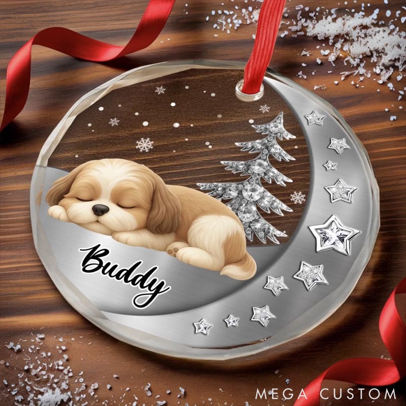 Personalized Dog Lover Woofs Wrapped in Wonder Christmas Ornament