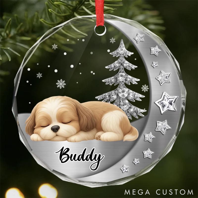Personalized Dog Lover Woofs Wrapped in Wonder Christmas Ornament