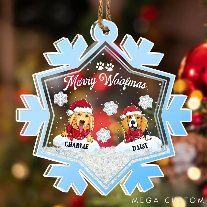 Personalized Dog Lover Woofy Dogmas Christmas Ornament