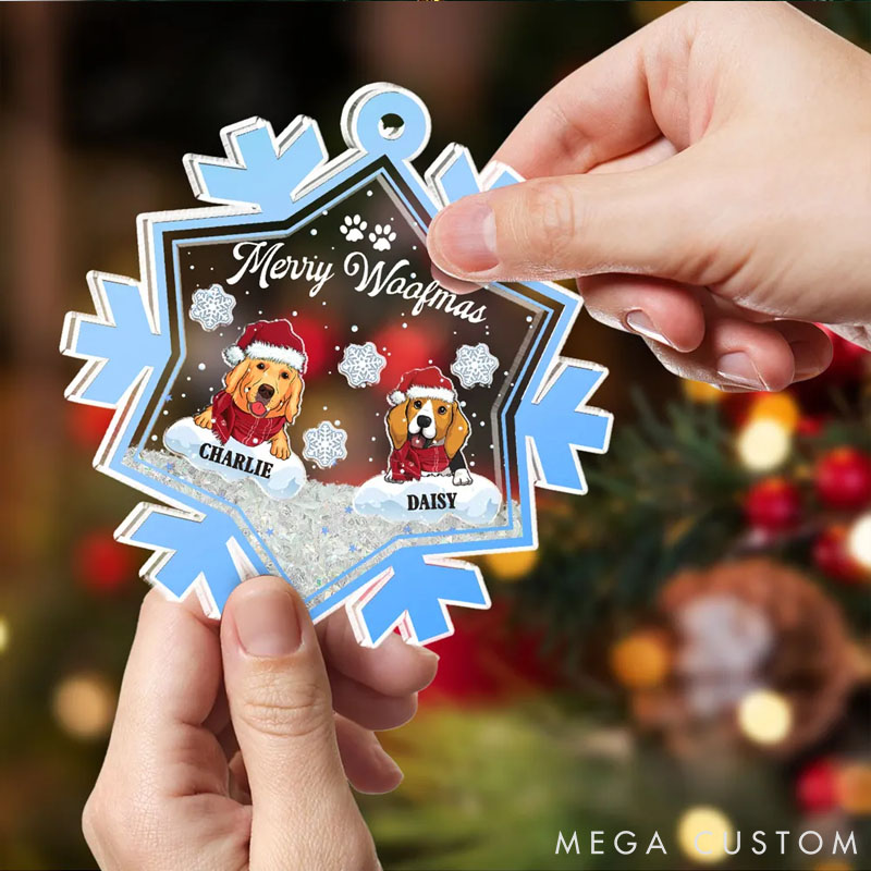 Personalized Dog Lover Woofy Dogmas Christmas Ornament
