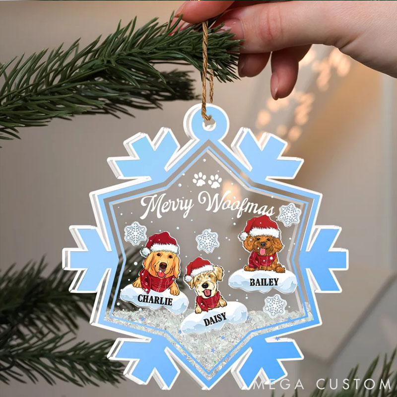 Personalized Dog Lover Woofy Dogmas Christmas Ornament
